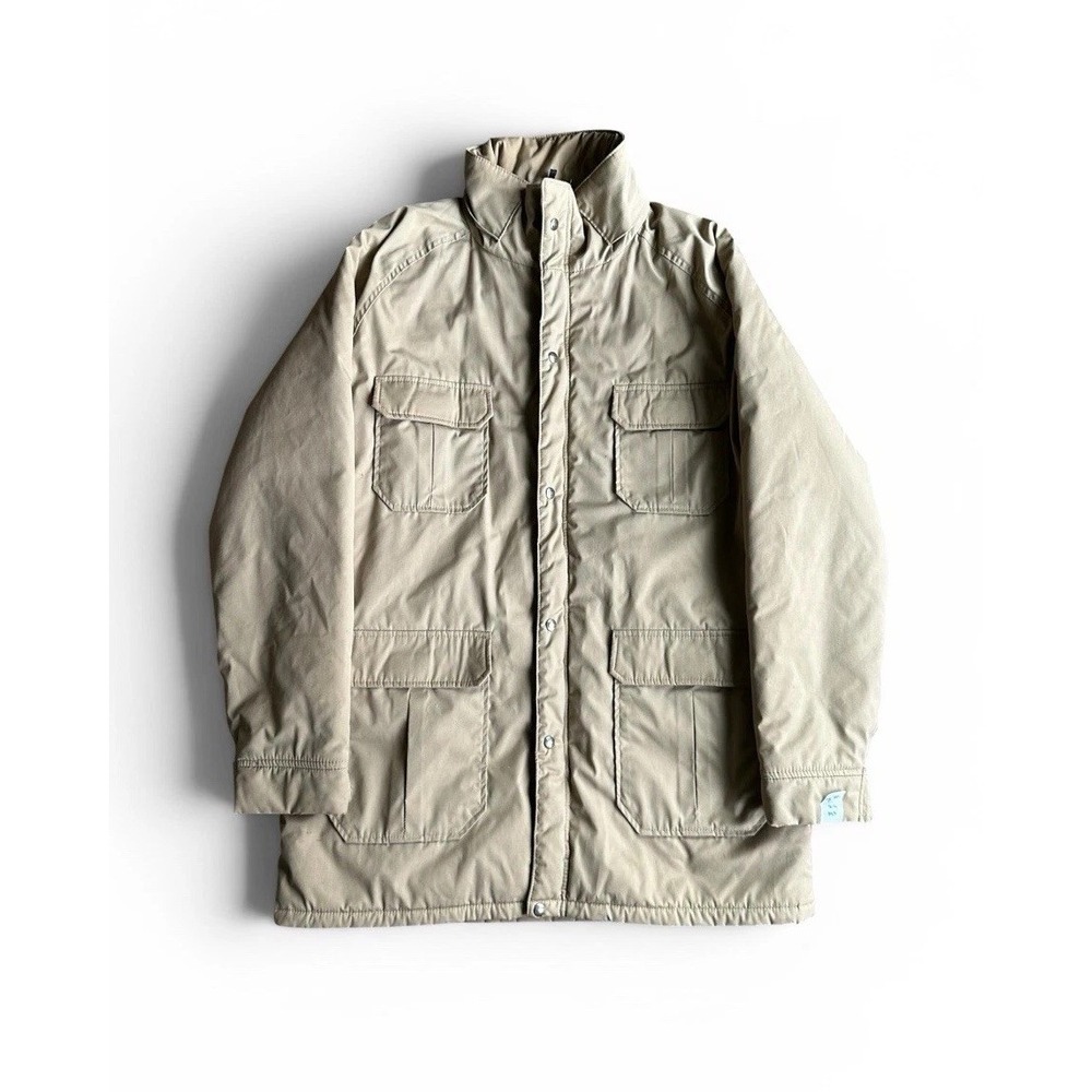 Vintage Woolrich Parka Field Jacket Lined Beige Tan Men's Size XL Made In USA